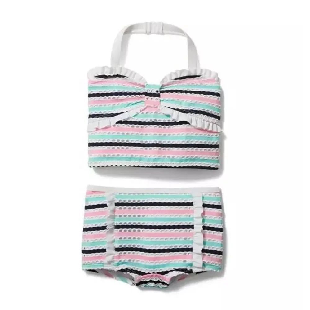Janie and Jack 18-24 Months Baby Girl Textured Striped 2-Piece Swimsuit